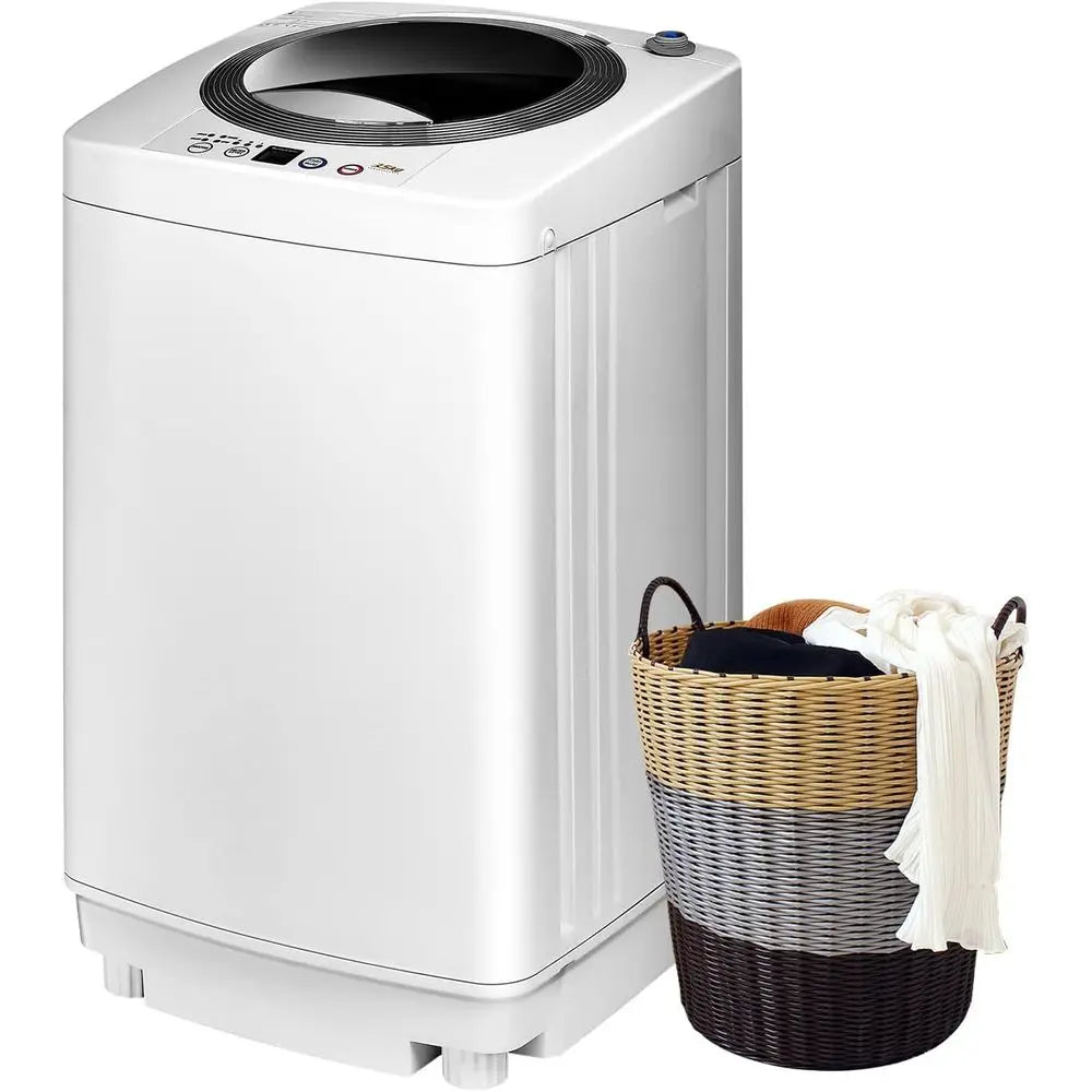 Compact 8-Pound Capacity Full-Auto Washer with 6 Cycles, LED Display, 3 Water Levels, Ideal for Home, Apartment, Dorm, and RVs