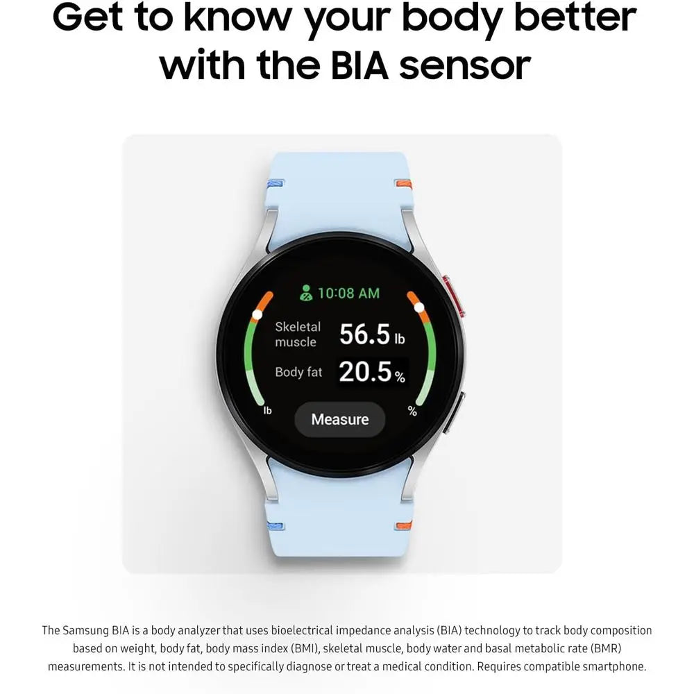 Watch E 40mm Bluetooth AI Smartwatch w/itnTracking, BIA Sensor, Personalized HR Zones, Heart Rate , Sleep Monitor, 2024, Black [