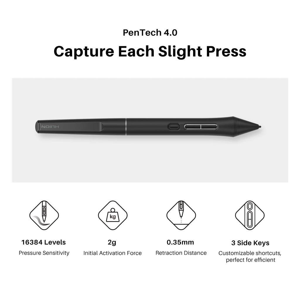 Huion Kamvas 13 (Gen 3) Portable Pen Display, 13.3" FHD Anti‑Sparkle Canvas Glass, 16384 Pressure Levels,for Digital Art & Desig