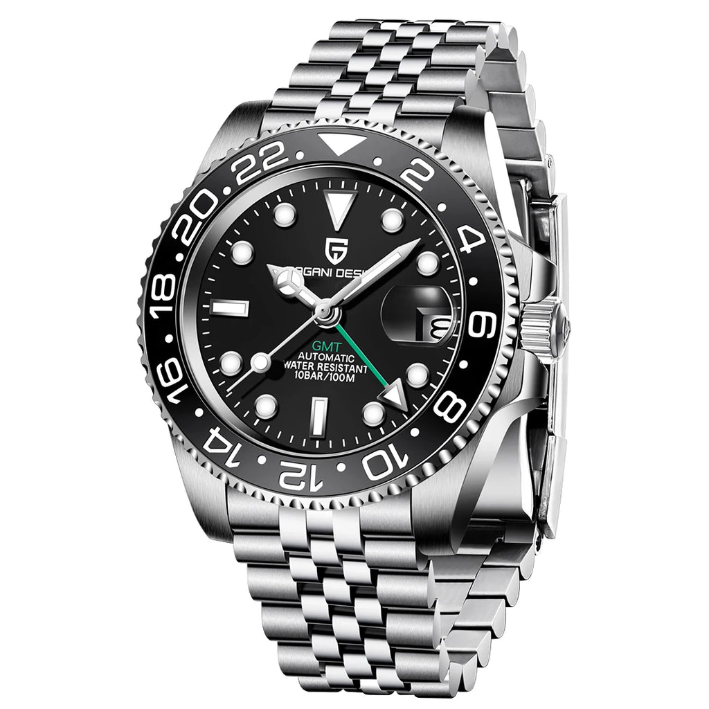 2026 New PAGANI DESIGN Luxury Men Mechanical Watches Stainless Steel GMT Watch Top Brand Sapphire Glass Men Watch reloj hombre