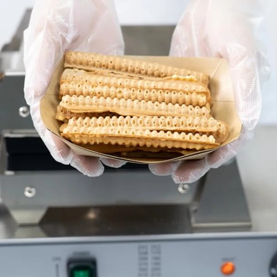 Commercial Electric Waffle Fries Maker 110V French Fries Shaped Waffle Machine Stainless Steel Golden Biscuit Stick Maker with