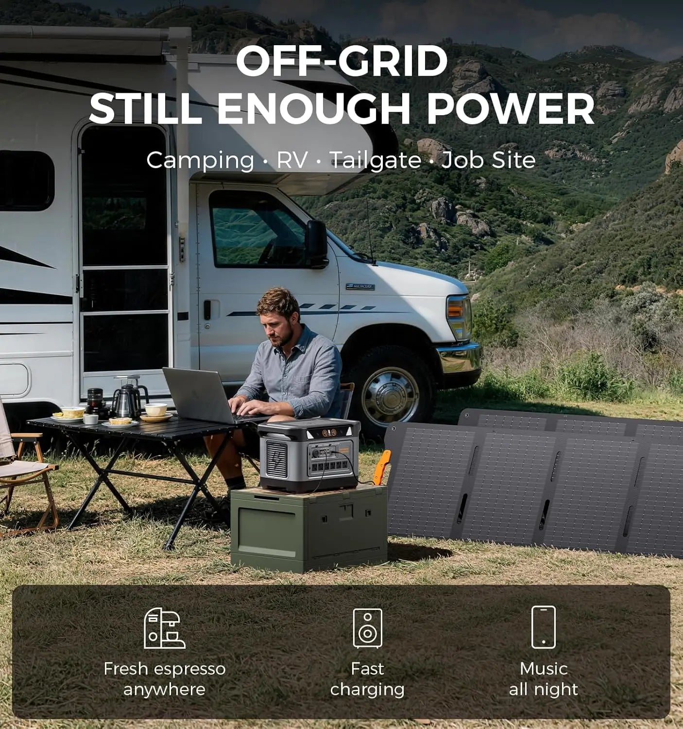 S1000 Pro Portable Power Station, Solar Generator for Home Backup RV Camping, Fast Solar Charging Support