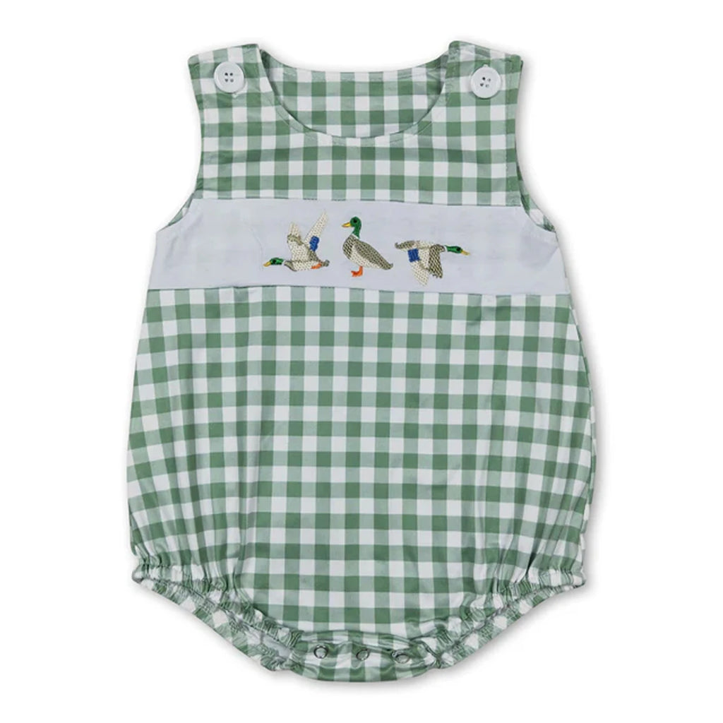 Baby Bubble Romper Fall Pumpkin Dog Mallard Duck Embroidery Newborn Sleeveless Bow Short Sleeve Infant Boy Girl Outfit