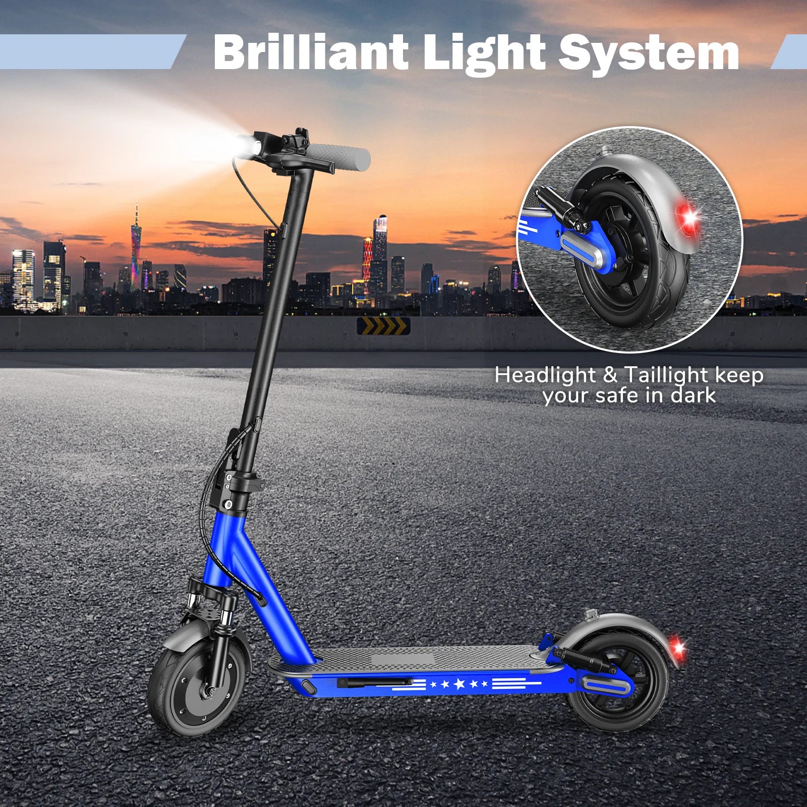 HiQiS V9 Plus Electric Scooter 13Ah Power Battery 350W Motor Front And Rear Shock Absorbers E-Brake Drum Brake City Commute Hike