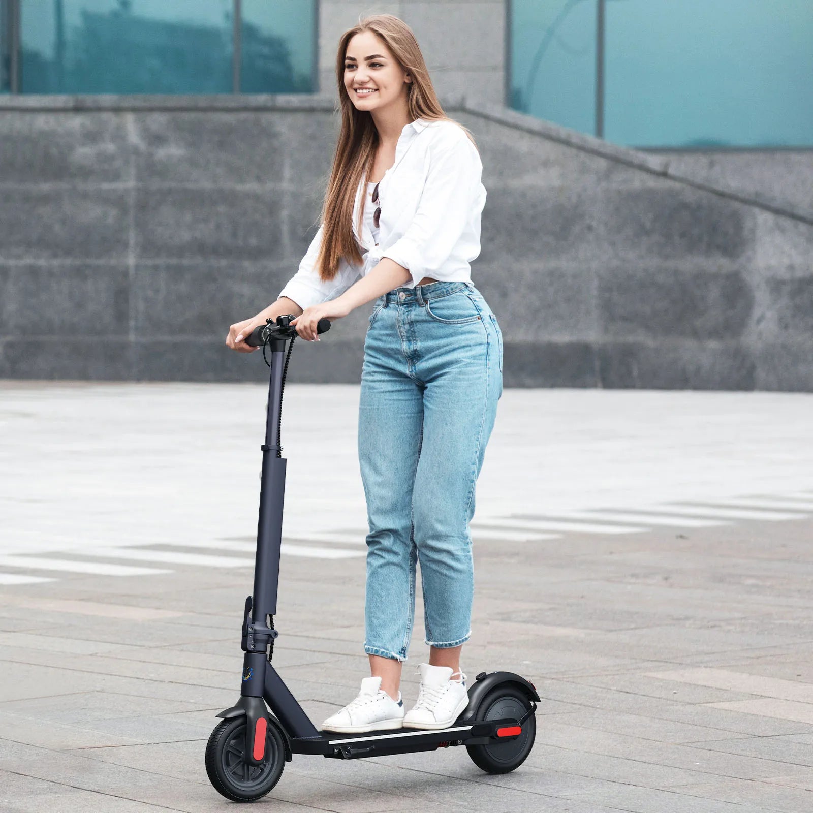 CAROMA Electric Scooter 20 Mile Range Folding Electric Scooter For Commuters With App&Dual Braking System,UL 1 Year Warranty
