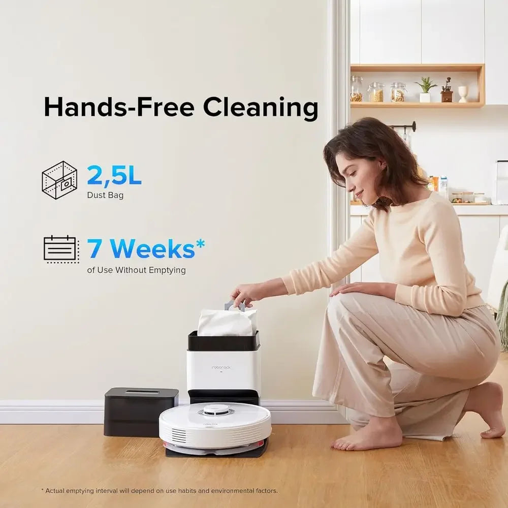 Auto-Empty Robot Vacuum and Mop for Hands-Free Cleaning, APP-Controlled, 4200Pa Suction, 180min Runtime