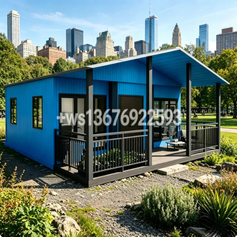 Customized 20ft Modern Prefab Modular House Foldable Container Home 2 Bedrooms Expandable Tiny Home Light Steel Frame Waterproof