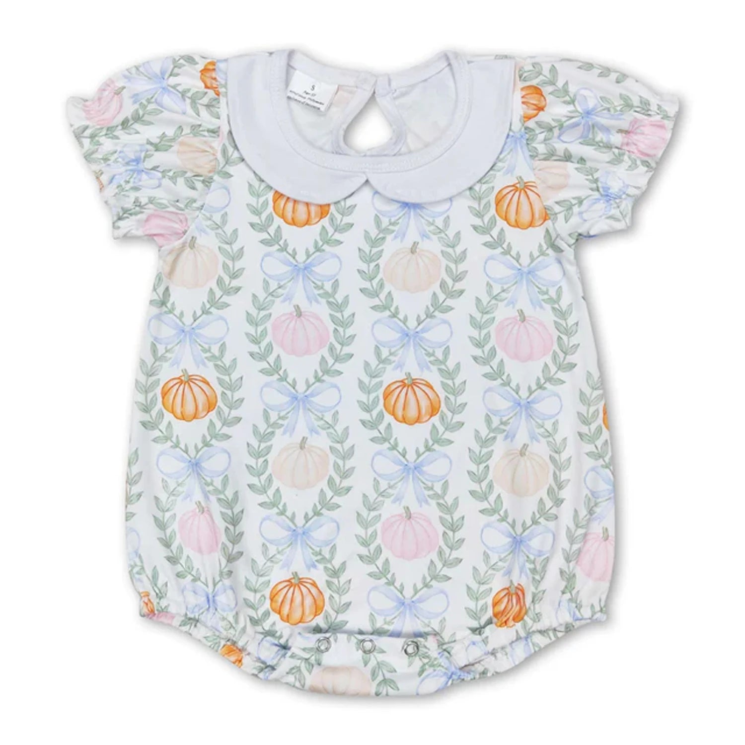 Baby Bubble Romper Fall Pumpkin Dog Mallard Duck Embroidery Newborn Sleeveless Bow Short Sleeve Infant Boy Girl Outfit