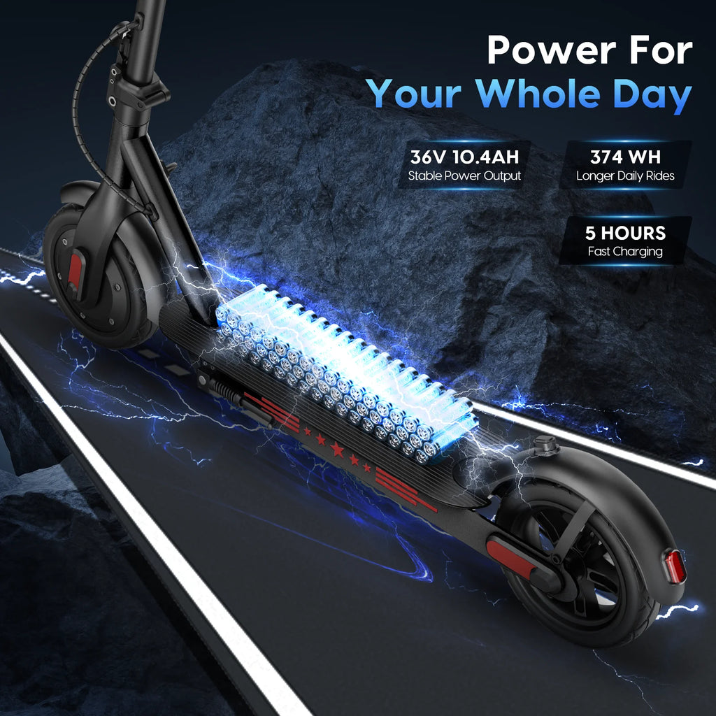 HiQiS V9 Max Electric Scooter 10Ah Power Battery 350W Motor Front And Rear Shock Absorbers E-Brake Drum Brake City Commute Hike