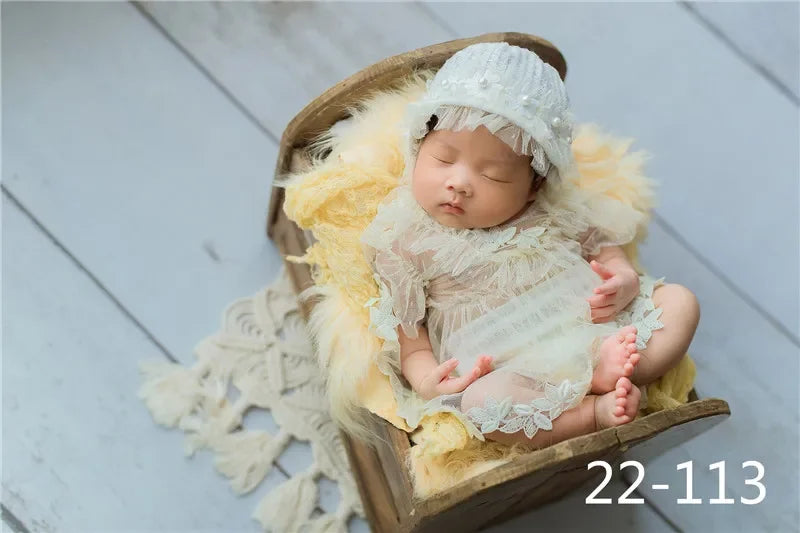 Newborn Photography Props Baby Girl Hat Shoes Lace Romper Bodysuits Outfits Photo Clothing Fotografia Boy Costume Accessories