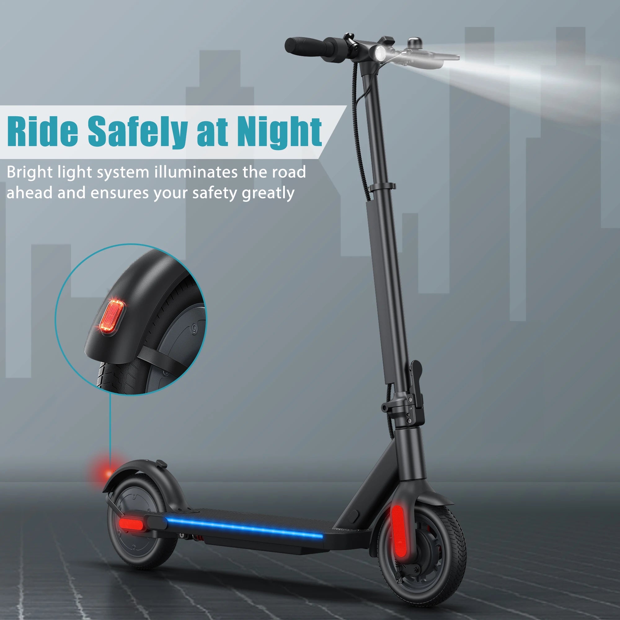 CAROMA Electric Scooter 20 Mile Range Folding Electric Scooter For Commuters With App&Dual Braking System,UL 1 Year Warranty