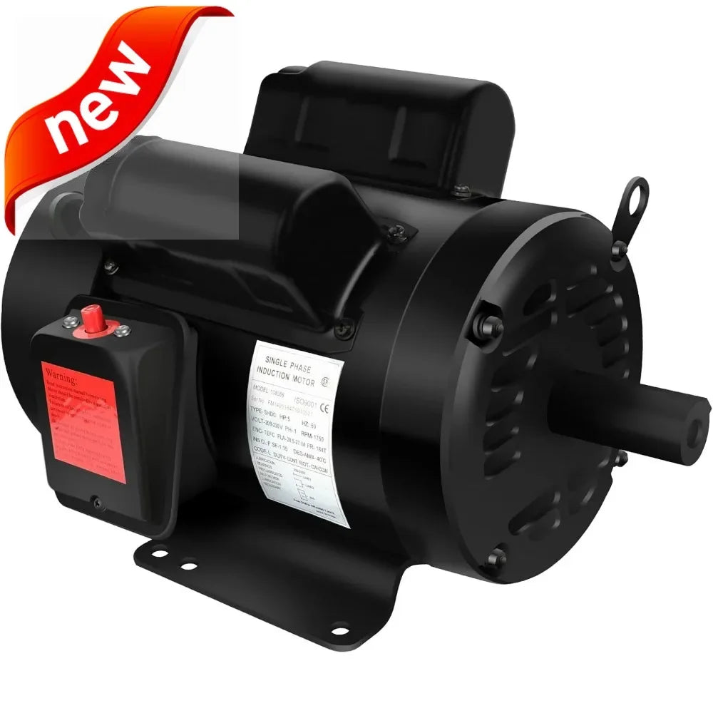5 Horsepower Industrial AC Electric Motor, Farm Duty 184T Frame, 1750 RPM TEFC, 208-230V, 28.5-27.0 Amps, CW/CCW Rotation