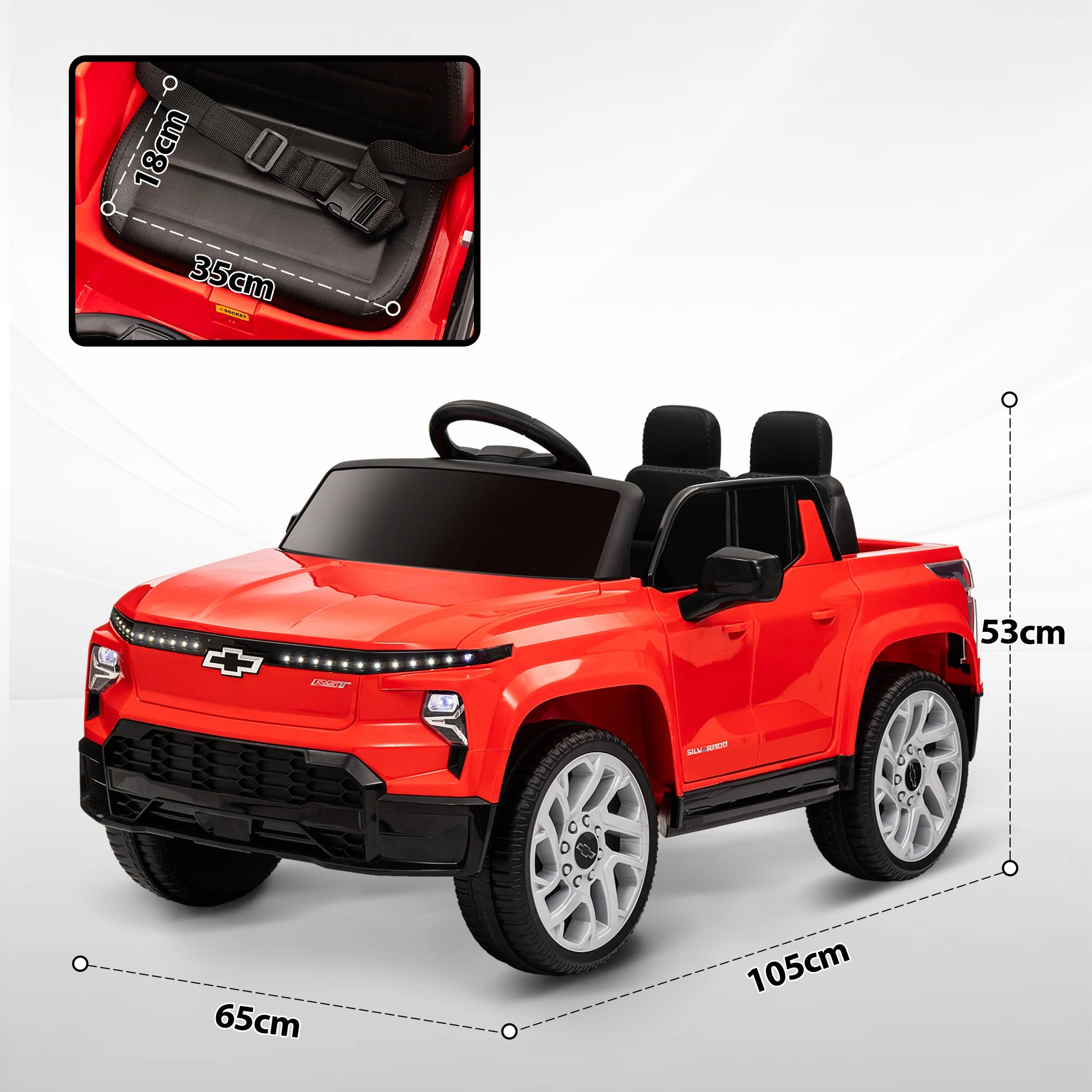 12V Kids Ride on Electric Car with Parent Remote Control Suspension LED Lights Music Player 0.8-2MPH for Kids Red, Built-In Music Player