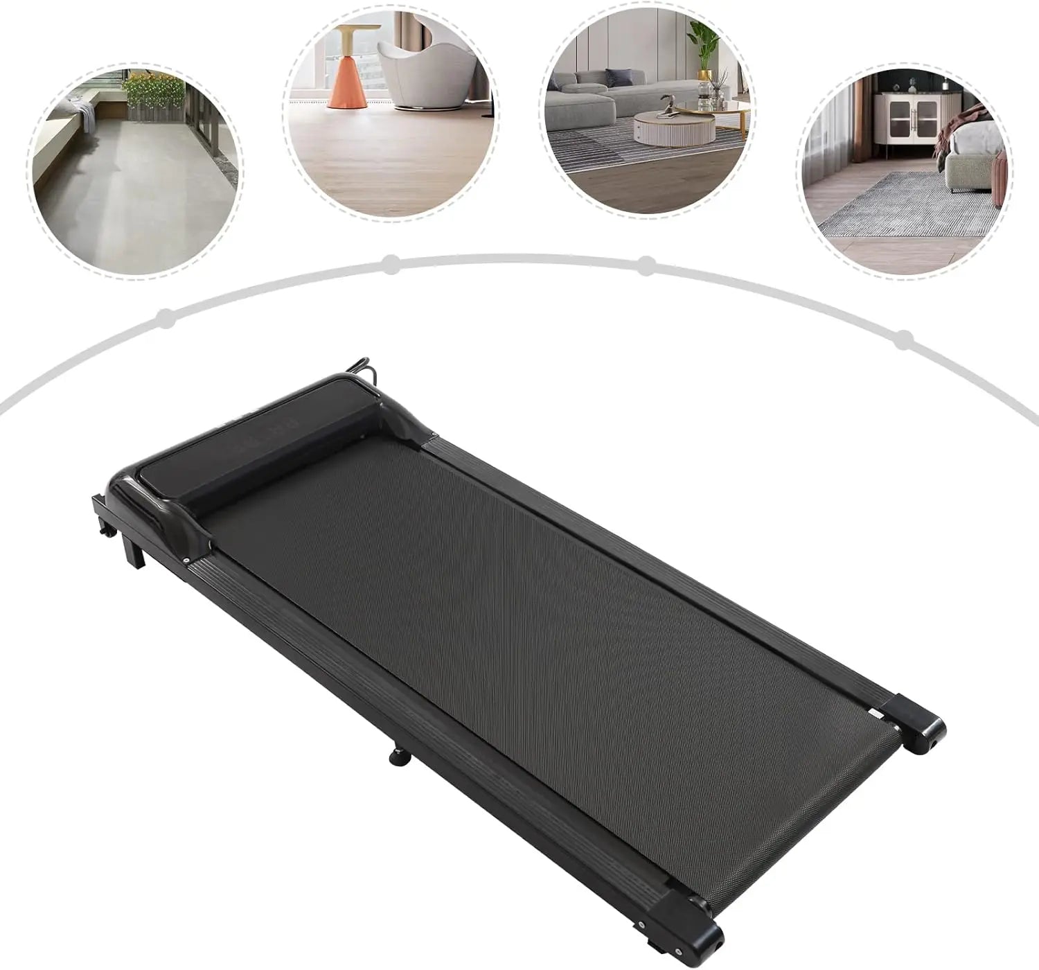 Under Desk Treadmill, 2 in 1 Treadmill Walking Pad, 2.25HP Under Desk Electric Treadmill, Installation-Free, Remote Control, LED