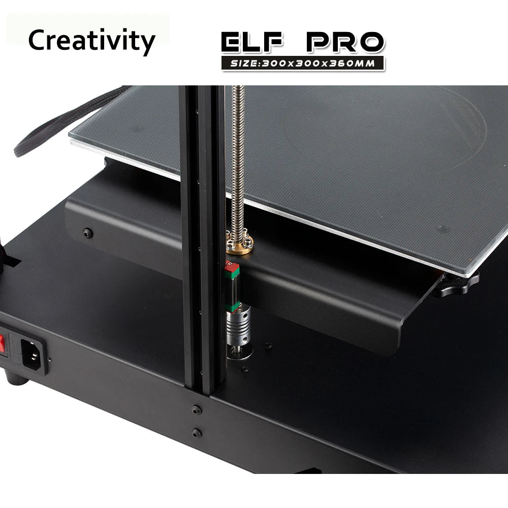 Creativity 3D Printer Corexy ELF Pro with Silent Motherboard Meanwell Power Supply Lattice Glass Platform and Resume Printing