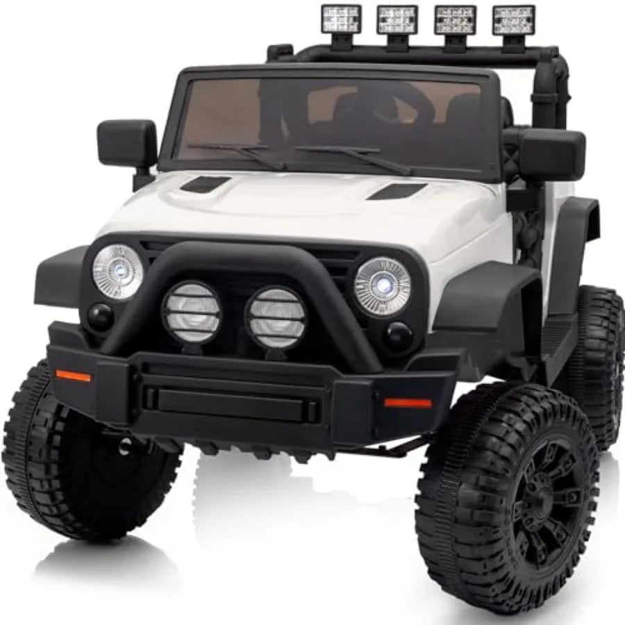 Ride on Car Toy 24V Electric Car for with Remote Control 2x200W Motors - White