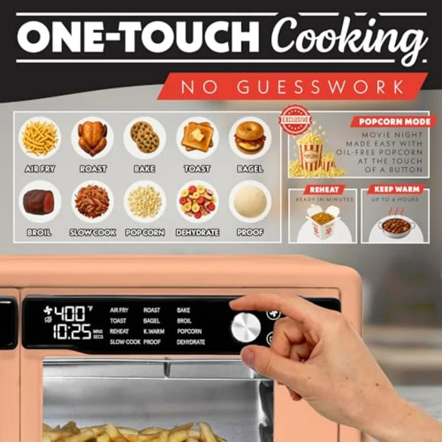 French Door Air Fryer Oven 37 Qt Large Ccity Convection Toaster Oven FryForce 360 Digital Display 12 Cooking Presets Dehydrate