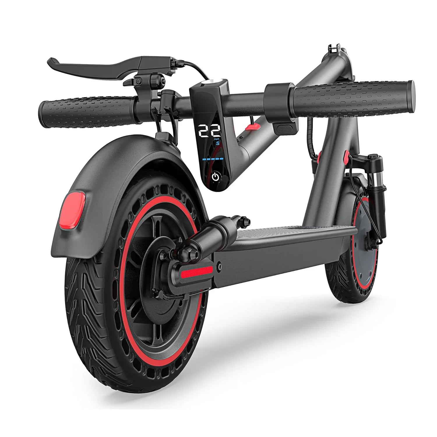 10”Honeycomb Tires Electric Scooter 42V 10.5Ah Battery 22MPH Max Speed 22Miles Max Range Dual Braking & Suspension APP Control