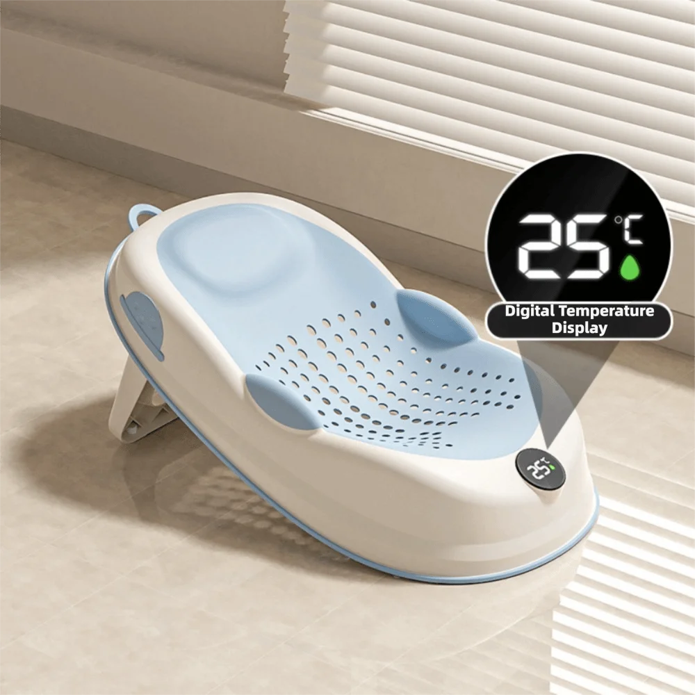 Temperature Sensing Bath Seat Mat Support Structure Mesh Material Baby Bath Net Comfortable Easy to Use Bath Rack Infant Care