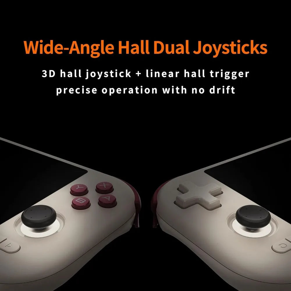 5.5" IPS LCD Android 14 Gaming Console, 5000mAh Battery, DDR4+64G eMMC, Wireless, RGB Joystick/6-Axis Controls (White)