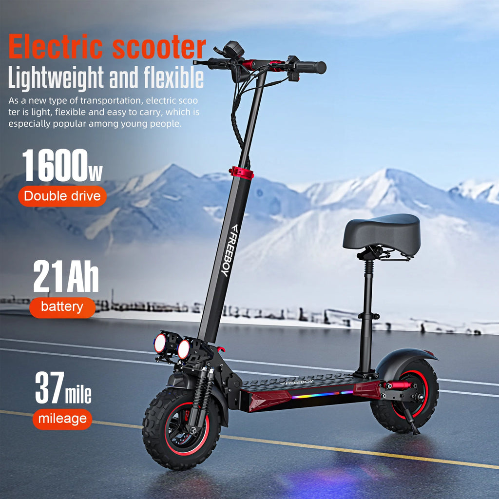 FREEBOY J11 PLUS Adult Electric Scooter 1200W Motor 48V h Battery Folding E-Scooter 11-inch vacuum tire E-Mountain Scooter