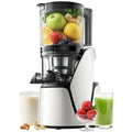3-in-1 Cold Press Juicer with 6.5 Extra Large Chute 100oz Large Ccity AC Motor Makes Juice Nut Milk Sorbet Bright White