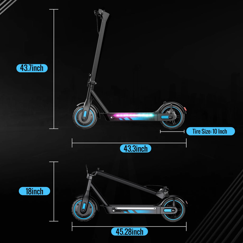 Keemigo 36V15AH Battery Electric Scooter For Adults 600W Motor 10" Air Tires 25 MPH 28 Miles Range Folding With Dual Suspension