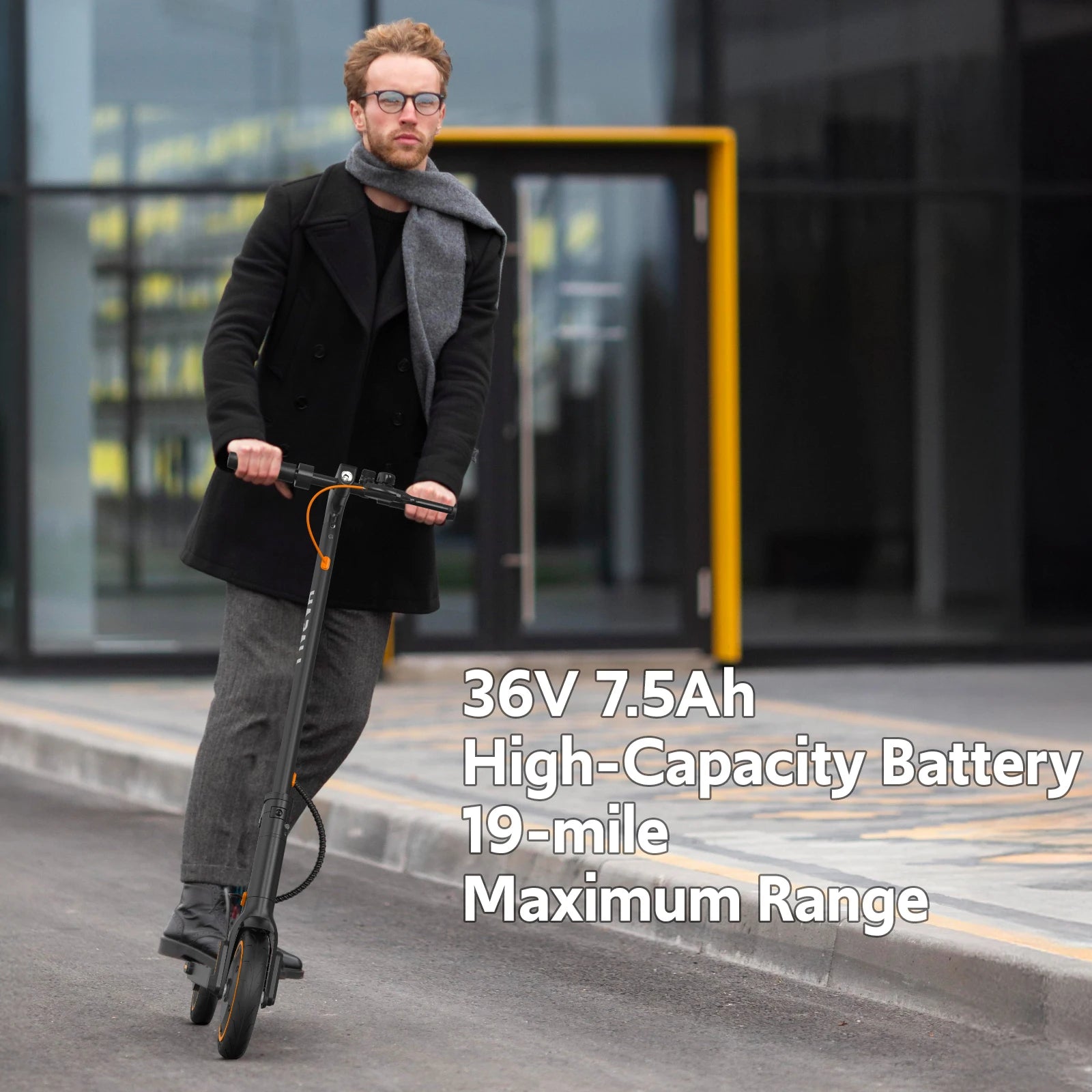 Electric Scooters for Adults & Teen, 550W Motor 19Mph Top Speed E-Scooter, 19 Miles Range, Folding W/Side Lights, UL2272 Dual Brake & App