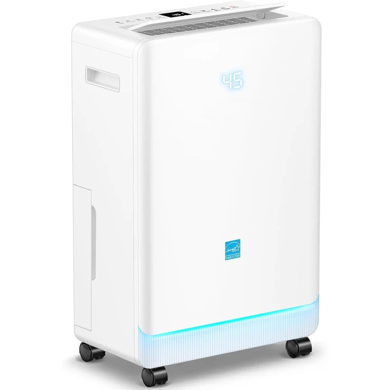 4500 Sq. Ft Dehumidifier  ， 80 Pint Energy Efficient Intelligent Humidity Control Drain Hose
