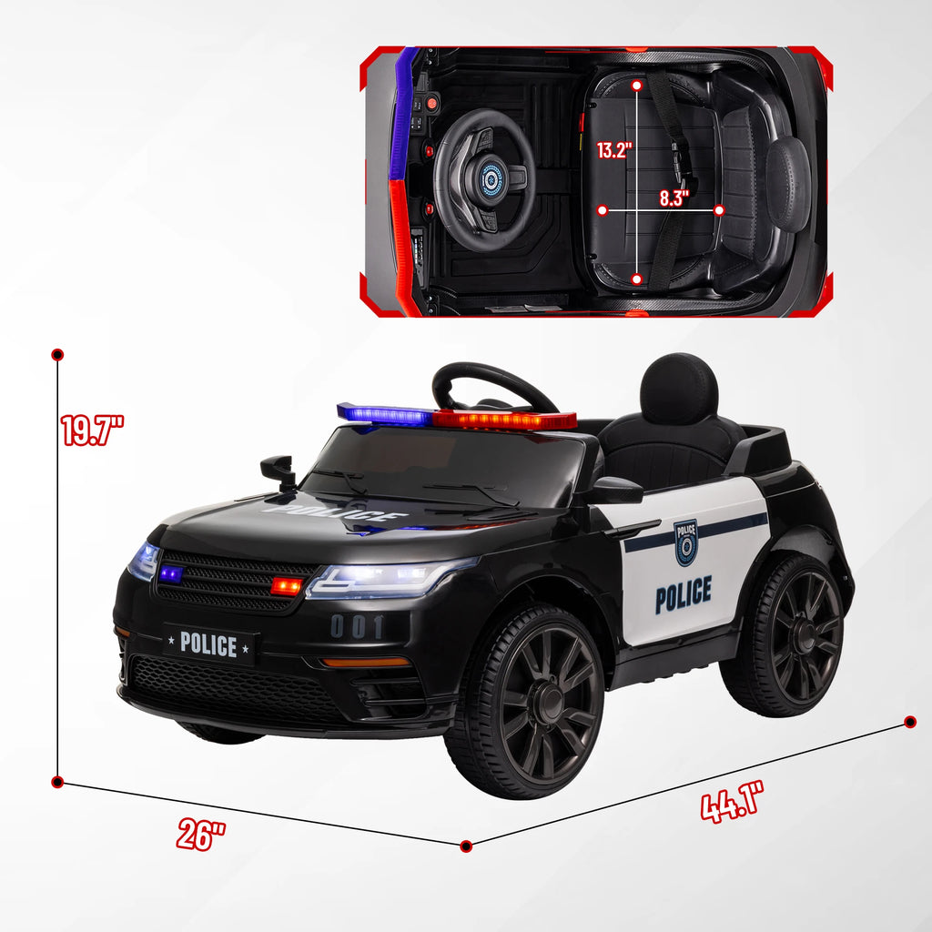 12V Kids Ride on Electric Car with Parent Remote Control Suspension LED Lights Music Player 1.9-3.1MPH for Ages 37-95 Black, Built-In Music Player