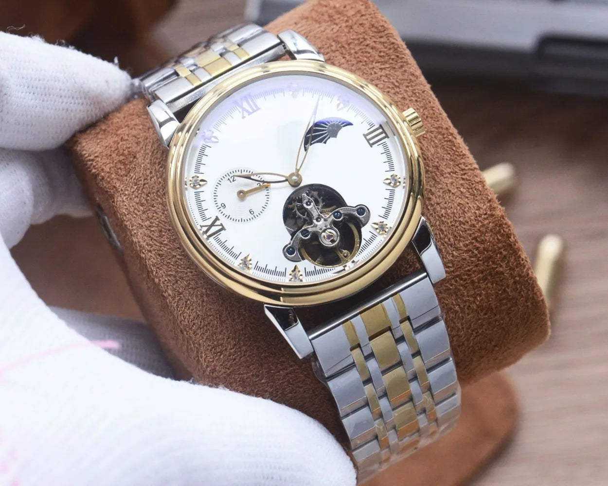 Hollow Tourbillon Mechanical Automatic Watch Nautilus Moon Phase Star Men's Hand 2026 Classic Fashion