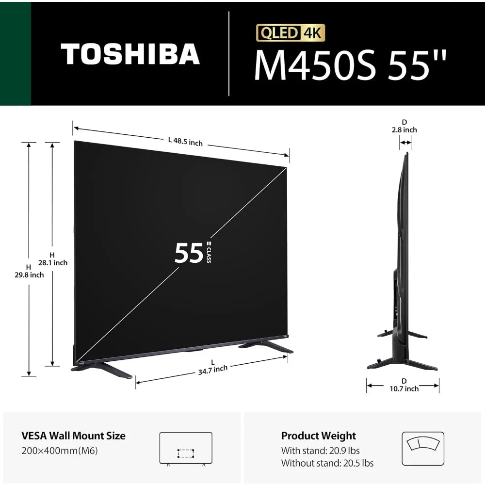 55" Class QLED 4K UHD Smart TV with Voice Remote and Live TV Streaming Options