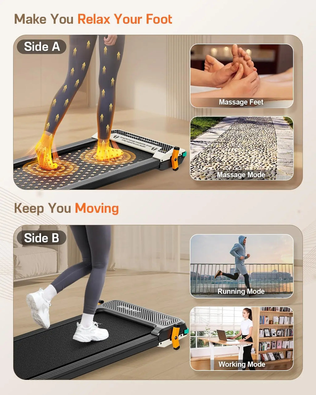 Walking Pad with Incline, Incline Treadmills for Home, 2.5 HP Under Desk Treadmill Small with Remote Control, Walking Pad Small
