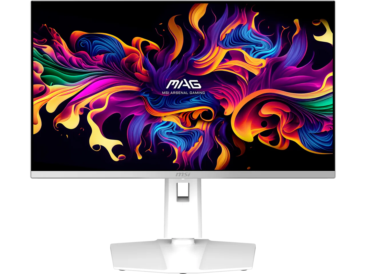 MSI 27" QHD 2K 1440P 280Hz with FreeSync Premium Pro & G-Sync Compatible 0.03ms HDR400 USB-C White OLED Gaming Computer Monitor with Height Adjustable, Swivel, Pivot & Tilt stand MAG272QPW QD-OLED X28