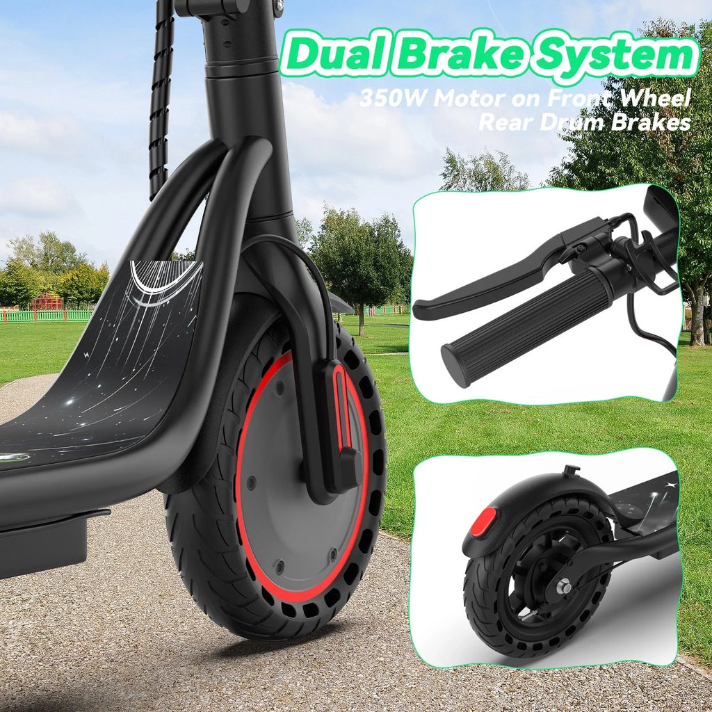 Electric Scooter for Kids,8.5inch Solid Tires,350W Motor,16mph Max Speed,up to 15miles Max Range,Dual Braking System,265lbs Load Capacity,Foldable, Lightweight & Portable
