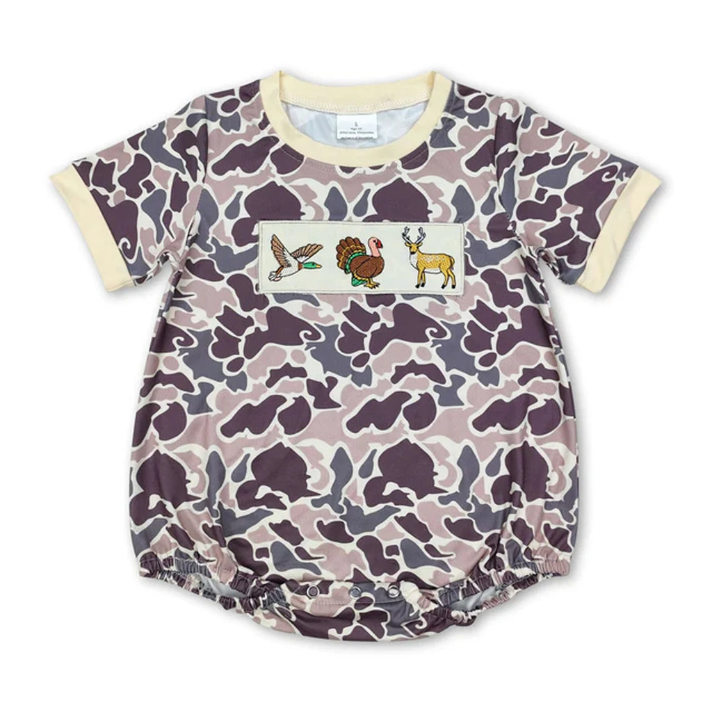 Baby Bubble Romper Fall Pumpkin Dog Mallard Duck Embroidery Newborn Sleeveless Bow Short Sleeve Infant Boy Girl Outfit