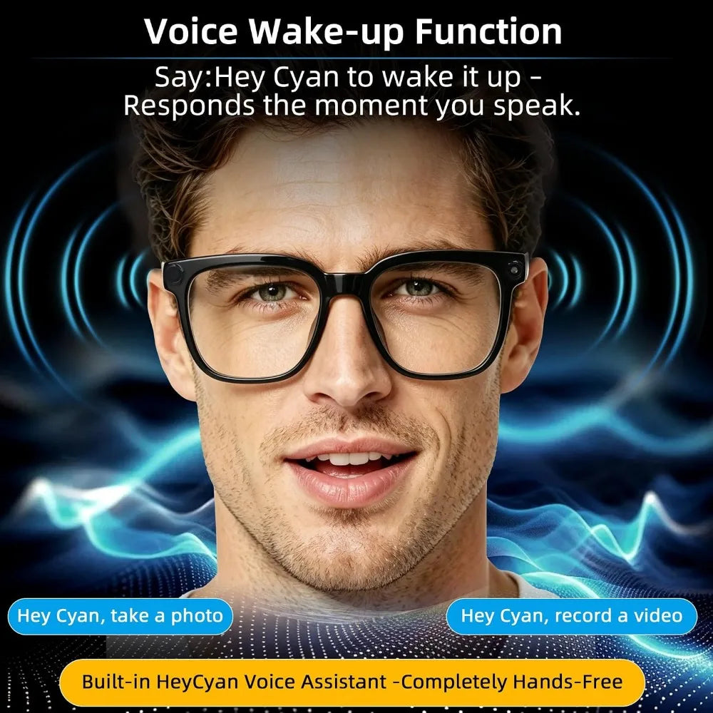 Smart Glasses: 4K HD Video, Real-Time Translation, Color-Changing Lenses for Various Activities