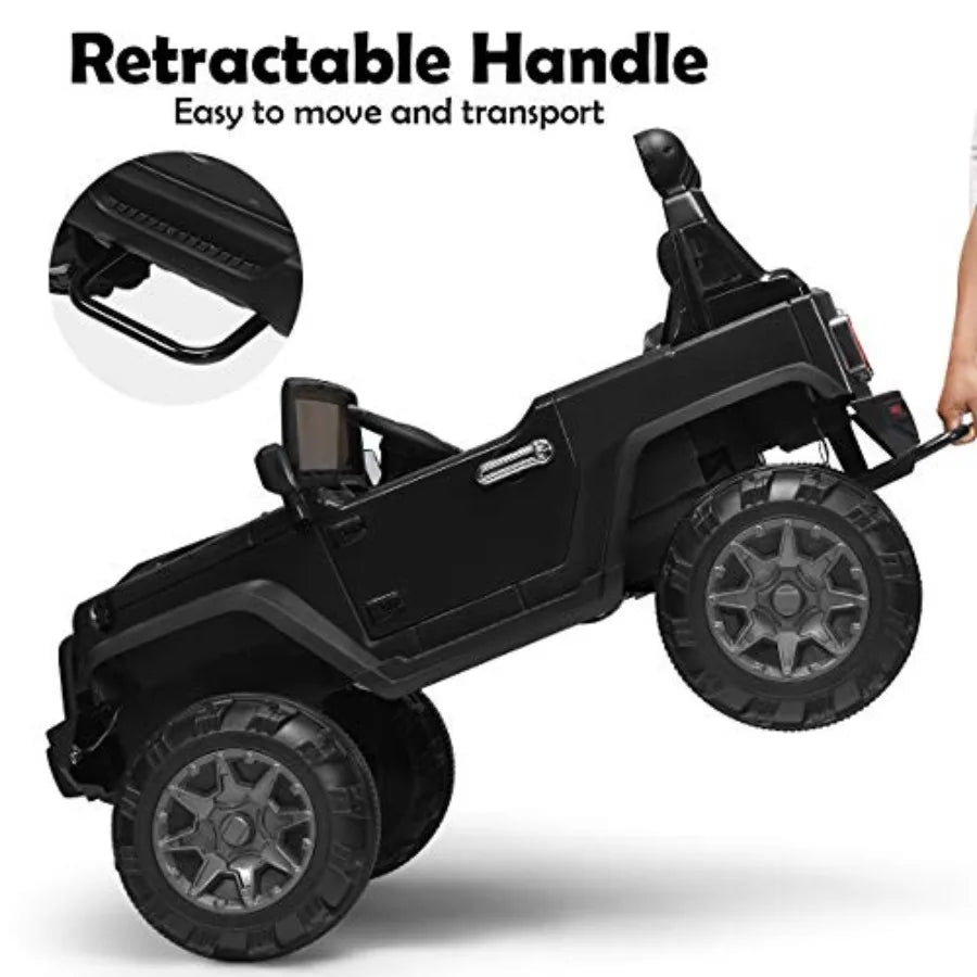 Ride on Car 12V Battery Powered Electric Vehicle w/Parent Remote Control Spring Suspension Storage 3 Speeds LED Light MP3 Music