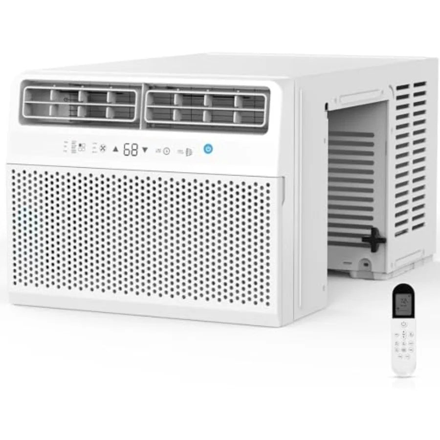 U-shaped window air conditioner for large rooms, aluminum housing, white, 12000 BTU cooling capacity with 3-in-1 cool/dehumidif