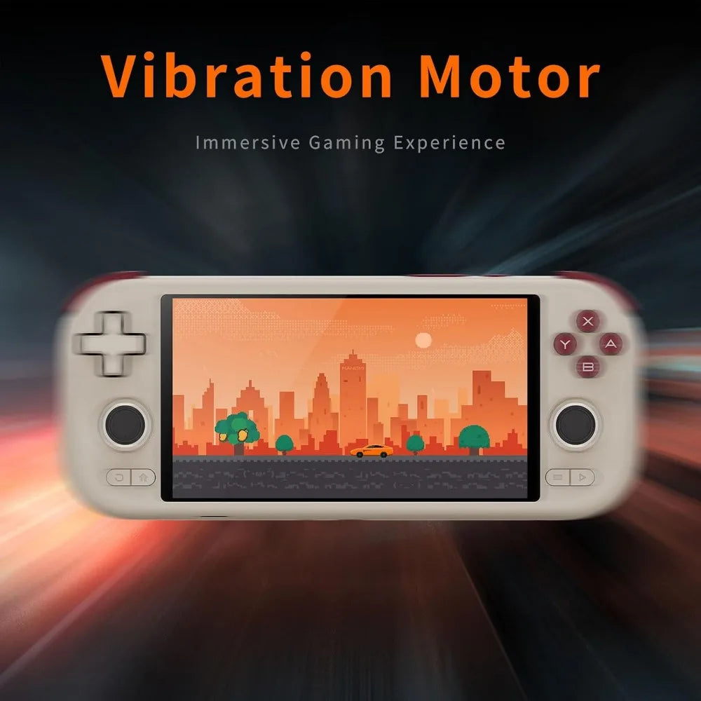 5.5" IPS LCD Android 14 Gaming Console, 5000mAh Battery, DDR4+64G eMMC, Wireless, RGB Joystick/6-Axis Controls (White)