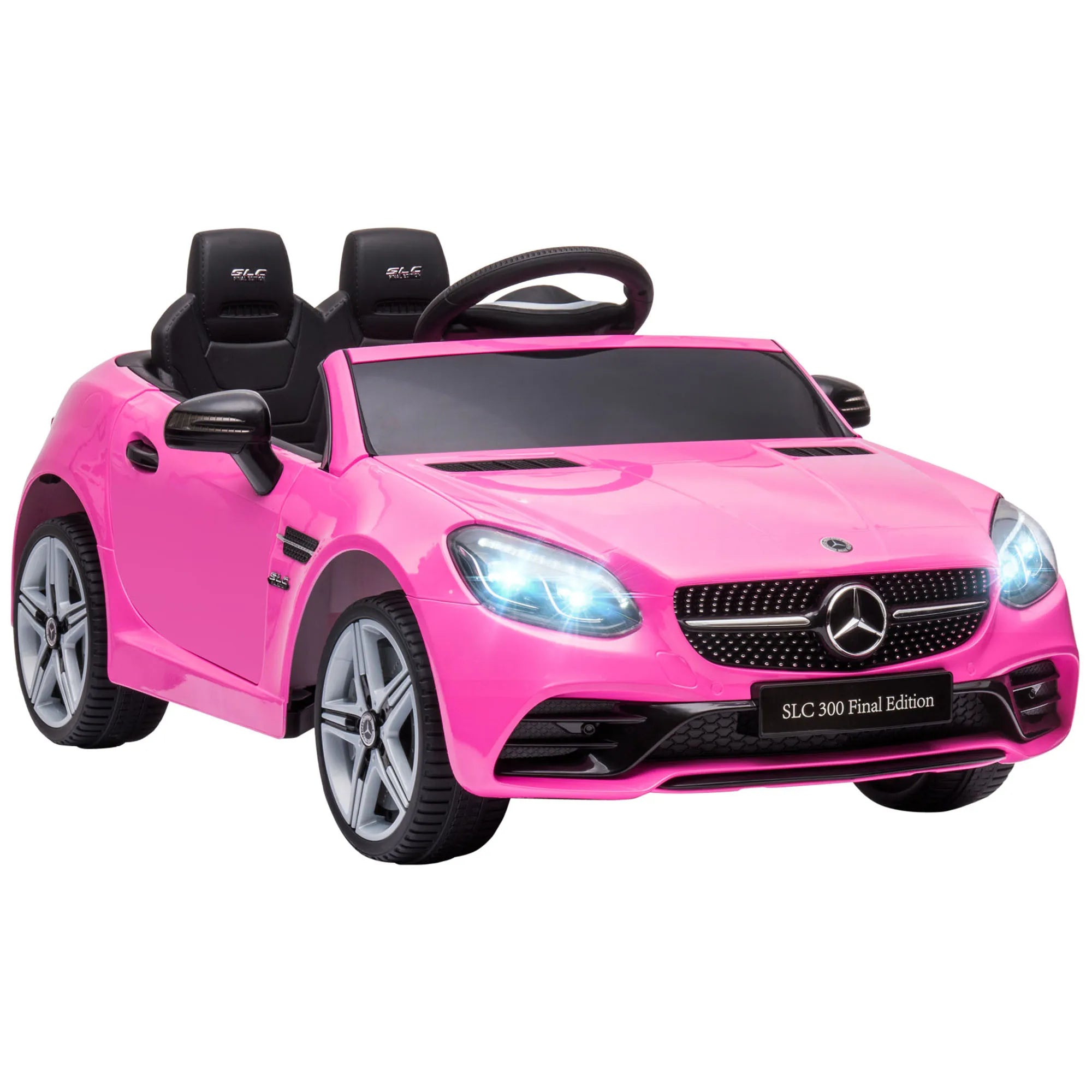 12V Kids Ride on Electric Car with Parent Remote Control Suspension LED Lights Music Player 3.1MPH for Ages 3-6 Pink, Built-In Music Player