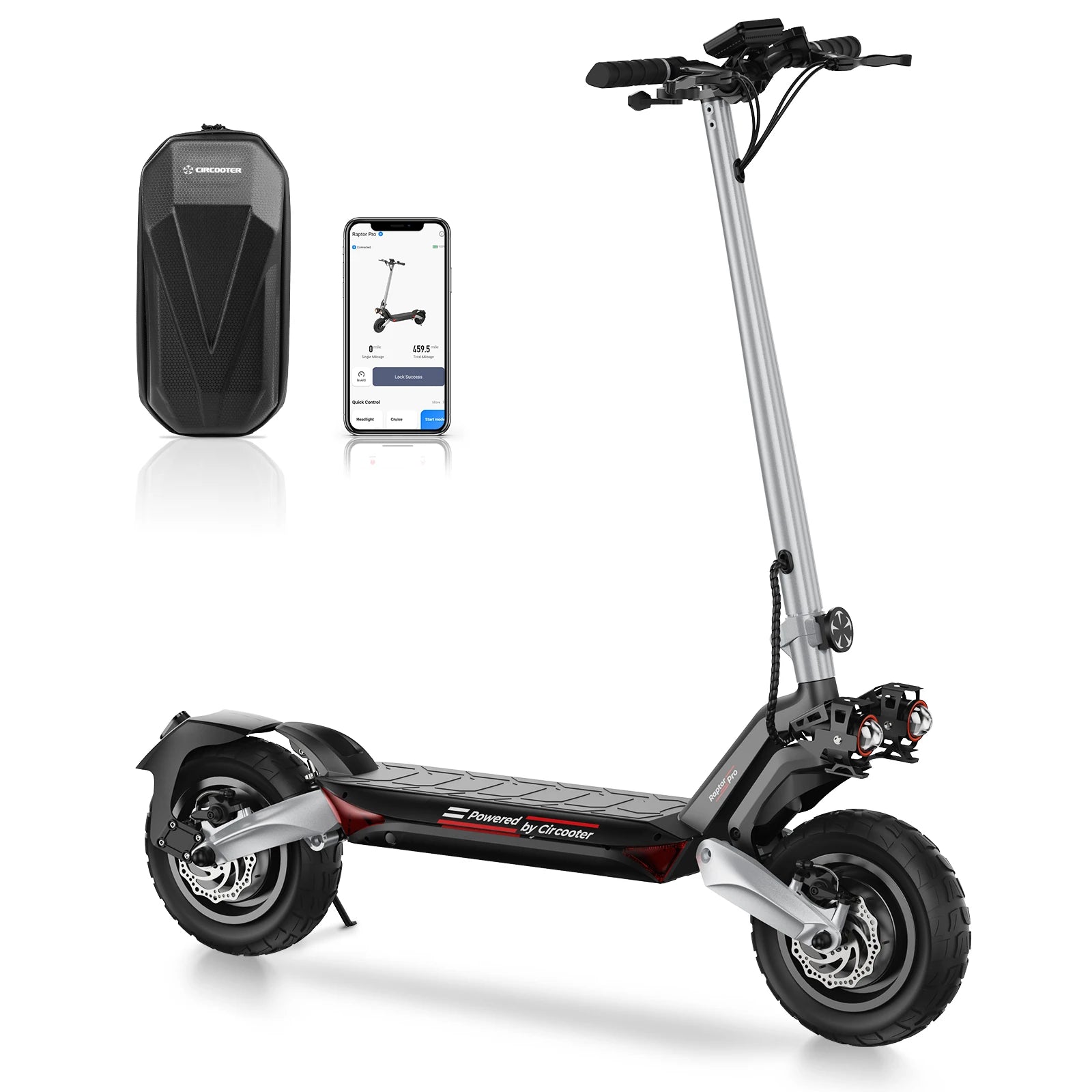 Circooter Raptor pro adult escooter, 1600W motor, folding E-scooter, 10-inch tire, E-mountain scooter, electric scooter