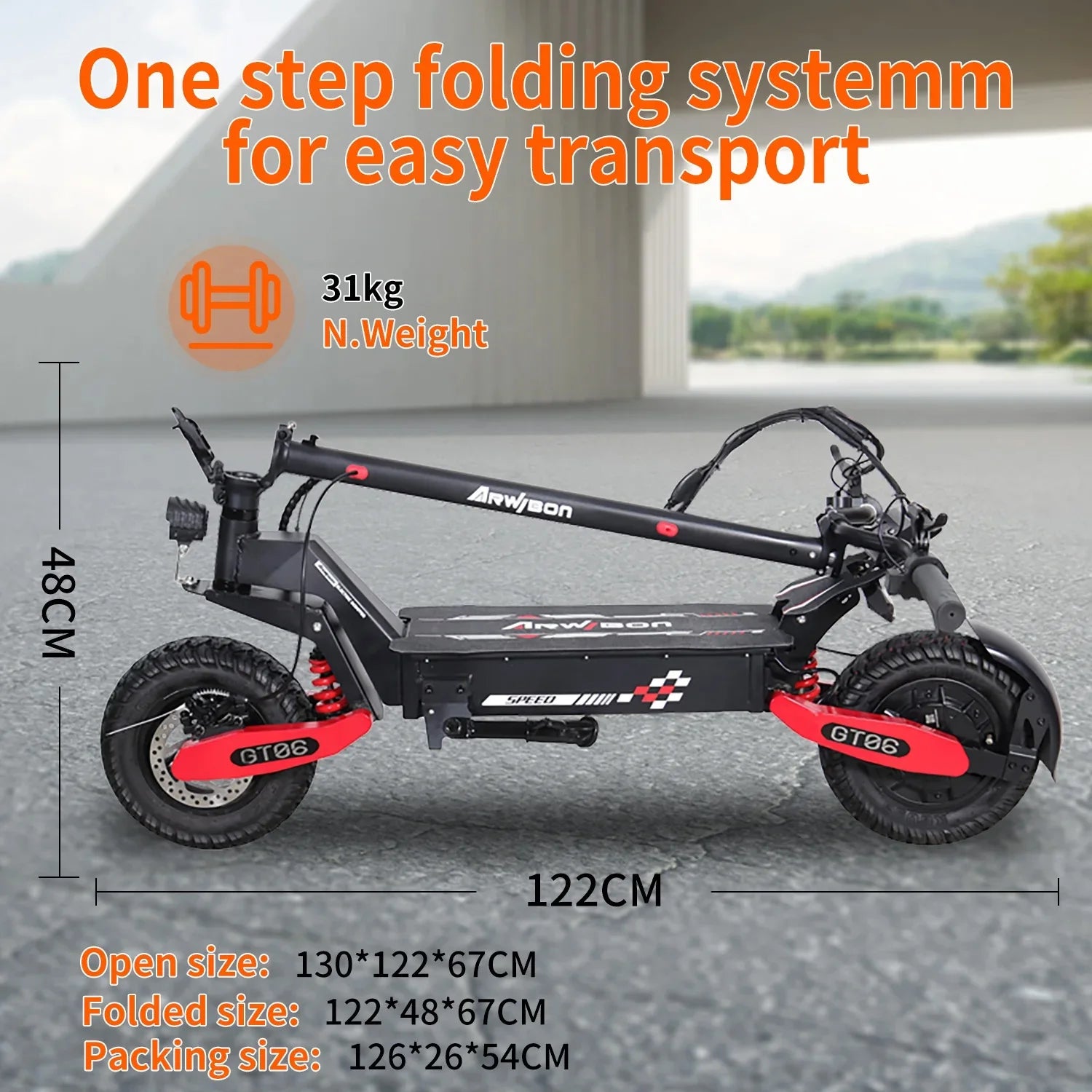 Electric Scooter for Adults, 1200W Motor Fast E Scooter, 11" Off-Road Tires, Up to 28 MPH Top Speed &32Miles Long Range, Dual Br