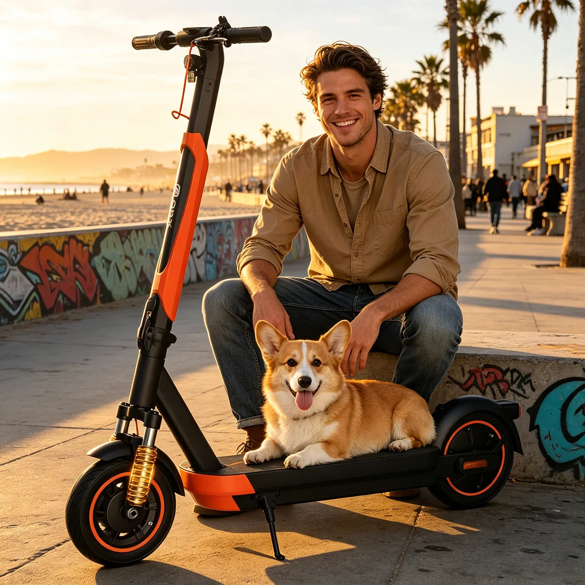 10'' Foldable Electric Scooter 800W 21mph Max Speed APP Smart Control Dual Suspension 22miles Max Range For City Commuter
