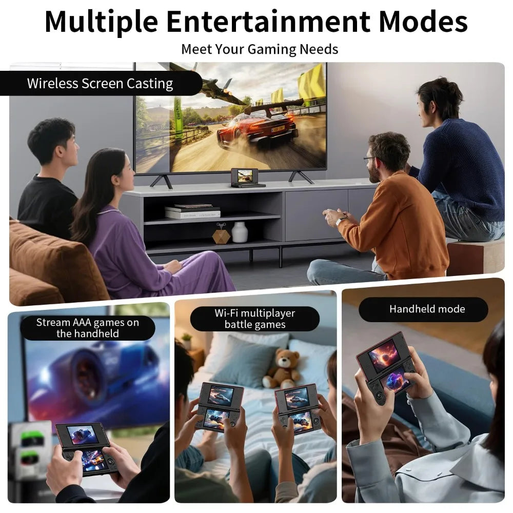 Handheld Game Console 32GB, Android/Linux, 4" IPS Display, WiFi/Bluetooth, Portable Emulator