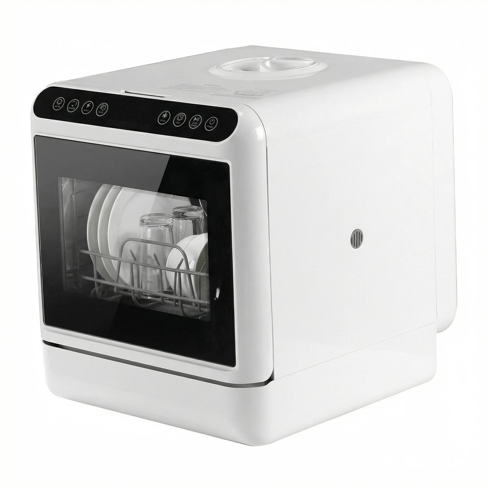 Portable Dishwasher with 6L Built-in Water Tank Automatic Dishwasher 360° Dual Spray High-Temp& Air-Dry Function for Apartments