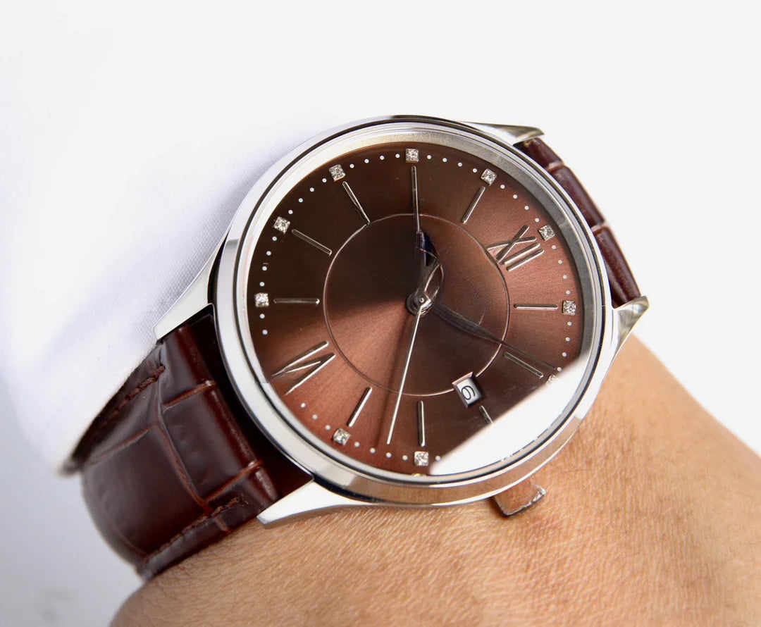 Teen Beige Leisure Formal Watch Wristwatch Clear Markers Metal Case Fold Clasp Band Waterproof Style Date Display Fitness Style Friend Gift Commute Meeting Slim Elegant