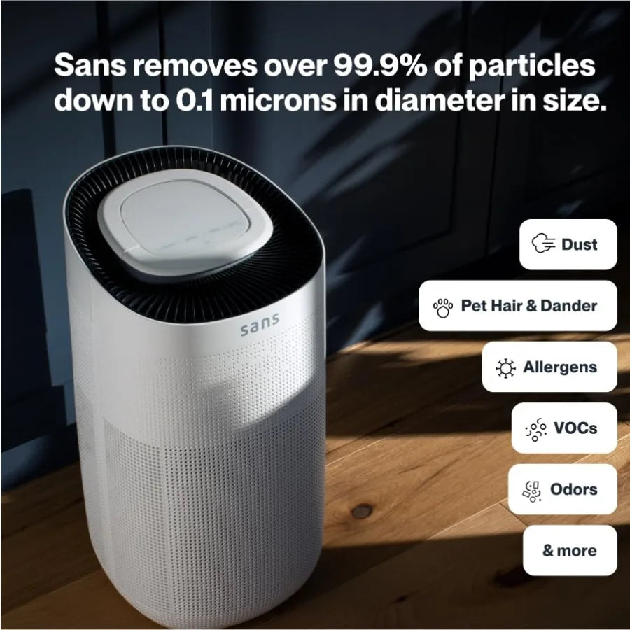HEPA 13 Air Purifier - White - 1560ft Ultra-Quiet Home Air Purifier with Pre-Filter Activated Carbon UV-C Light Protects from O