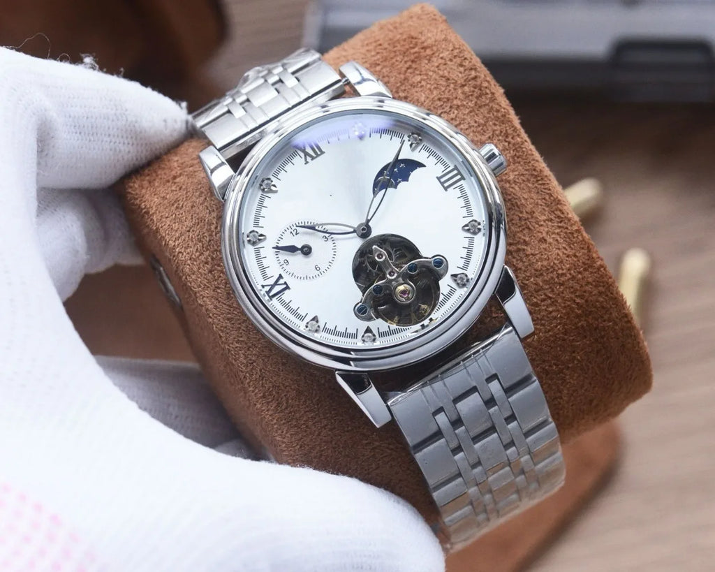 Hollow Tourbillon Mechanical Automatic Watch Nautilus Moon Phase Star Men's Hand 2026 Classic Fashion