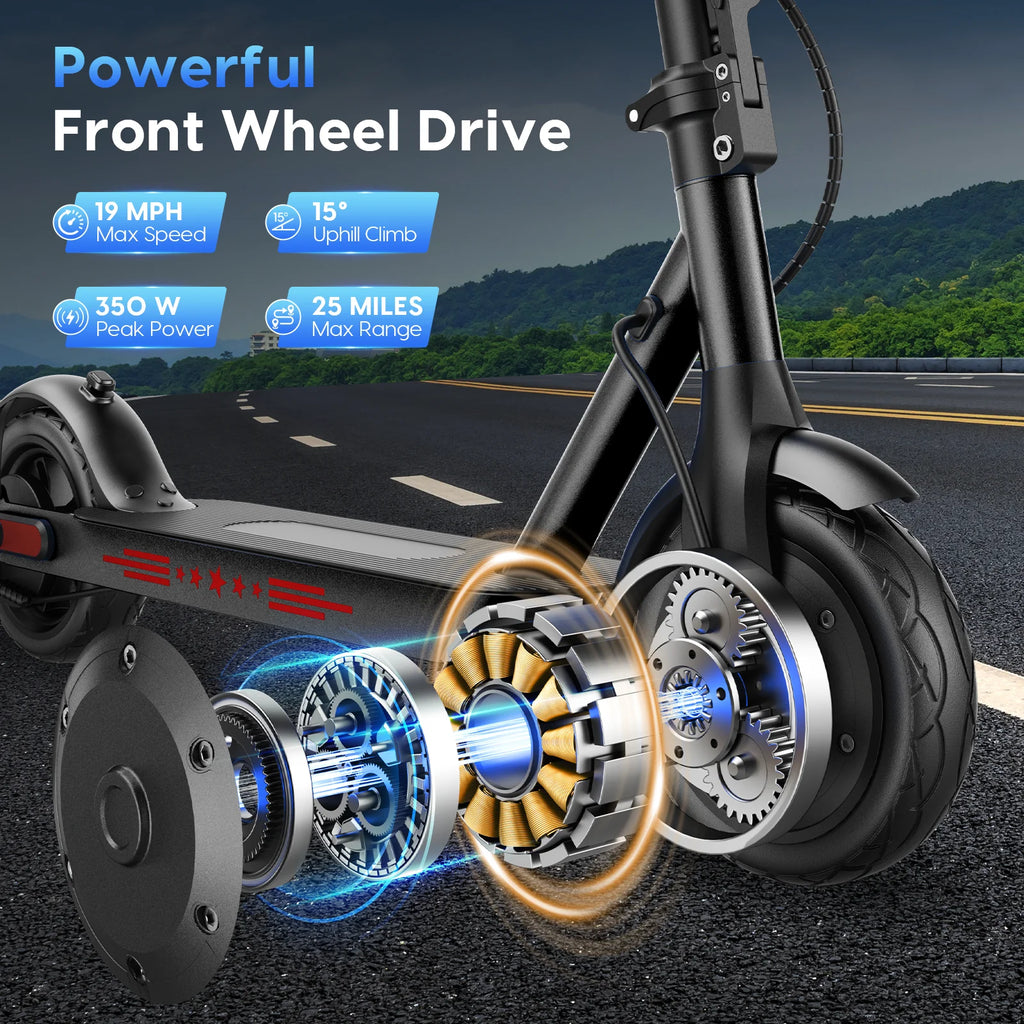 HiQiS V9 Max Electric Scooter 10Ah Power Battery 350W Motor Front And Rear Shock Absorbers E-Brake Drum Brake City Commute Hike